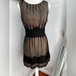 Like new tan/beige and black lace dress by WALTER size 4